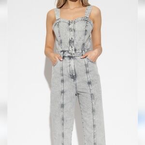 IRO Gardanne Paris NWOT Size 32 Denim Jumpsuit Stylish Gray Women's Jeans